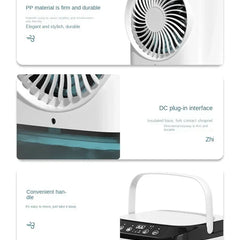 HOMEFISH Air Conditioner Portable Fan Desktop Dual Spray Ultrasonic Atomization 3-Speed Mute Air Cooler Night Light Electric Fan