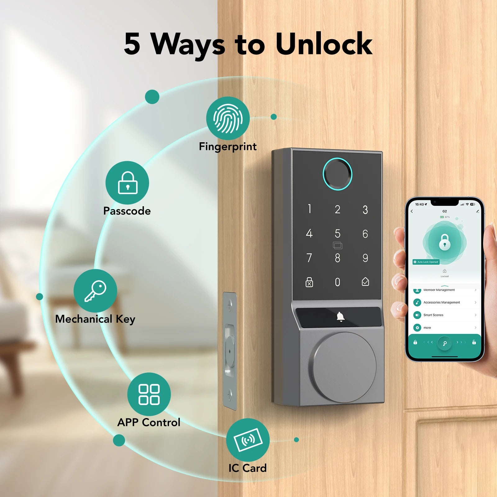 Smart Fingerprint Door Lock with Doorbell
