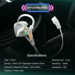 Kinera Celest Wyvern Earphone Cable with Detachable Boom Mic