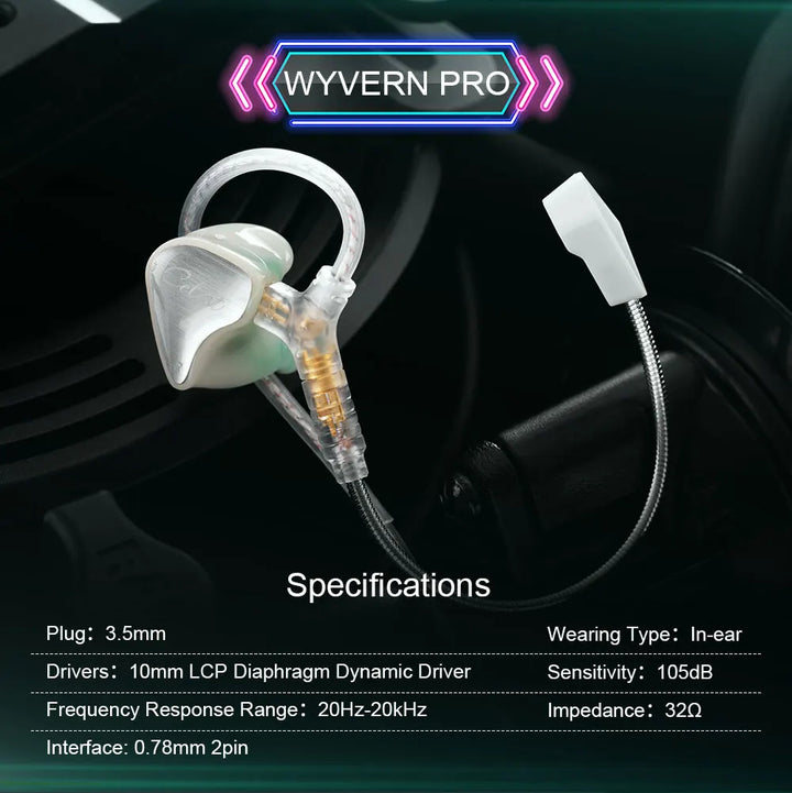 Kinera Celest Wyvern Earphone Cable with Detachable Boom Mic