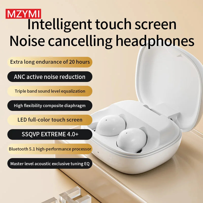 MZYMI S11 ANC True Wireless Earbuds – Bluetooth 5.4, HiFi Sound