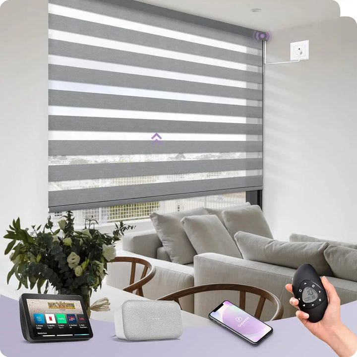 Motorized Zebra Blinds WiFi Smart Control