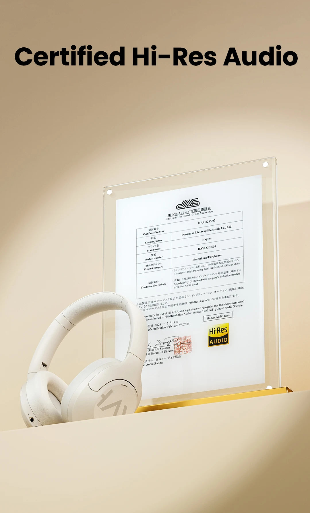 HAYLOU S30 Wireless Bluetooth 5.4 Headphones with ANC & 80H Playtime