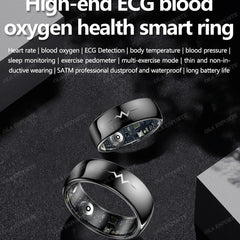 New ECG Monitor Smart Ring 2025 Heart Rate Blood Oxygen Health Monitoring Multi-sport Mode Temperature 3ATM Waterproof Smartring