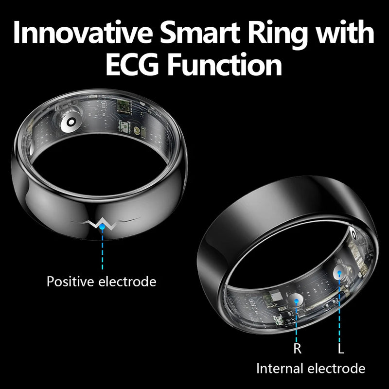 ECG Health Smart Ring – Heart, Blood Oxygen, Sleep Monitor, 5ATM Waterproof