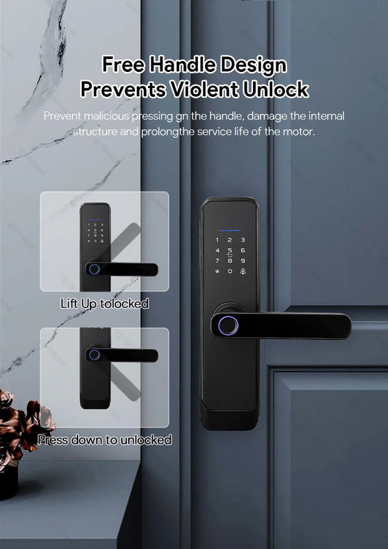 Fingerprint Lock Waterproof Wifi Remote Control Bluetooth TTLock App Card Digital Code Keyless Electronic Smart Door Lock