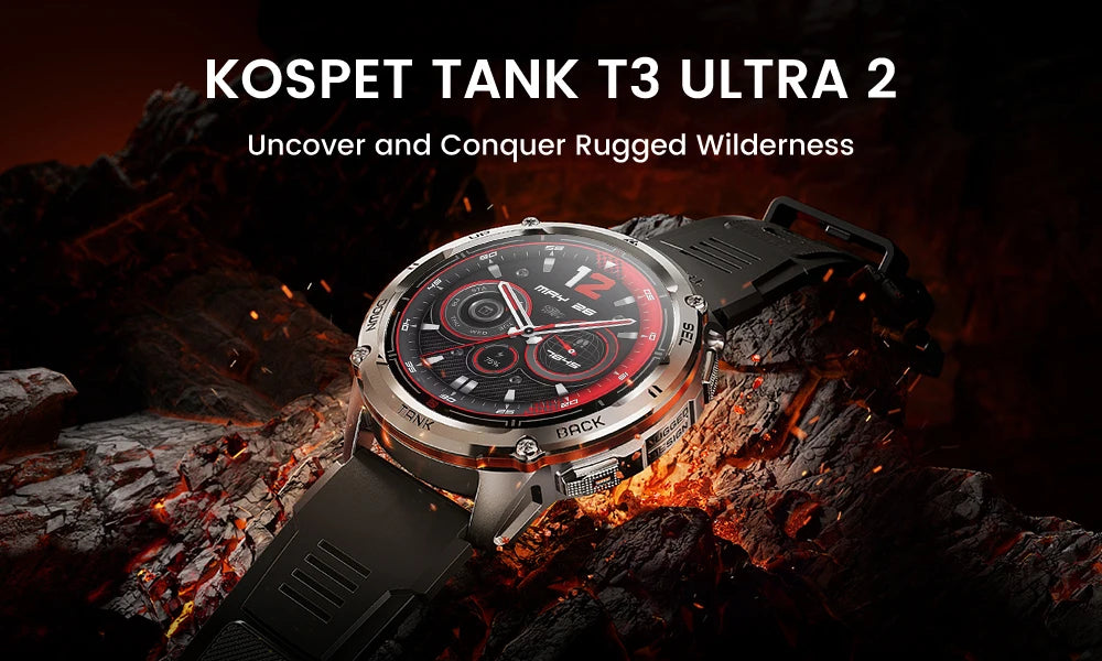 KOSPET TANK T3 Ultra GPS Smartwatch – Compass, Altimeter, Waterproof