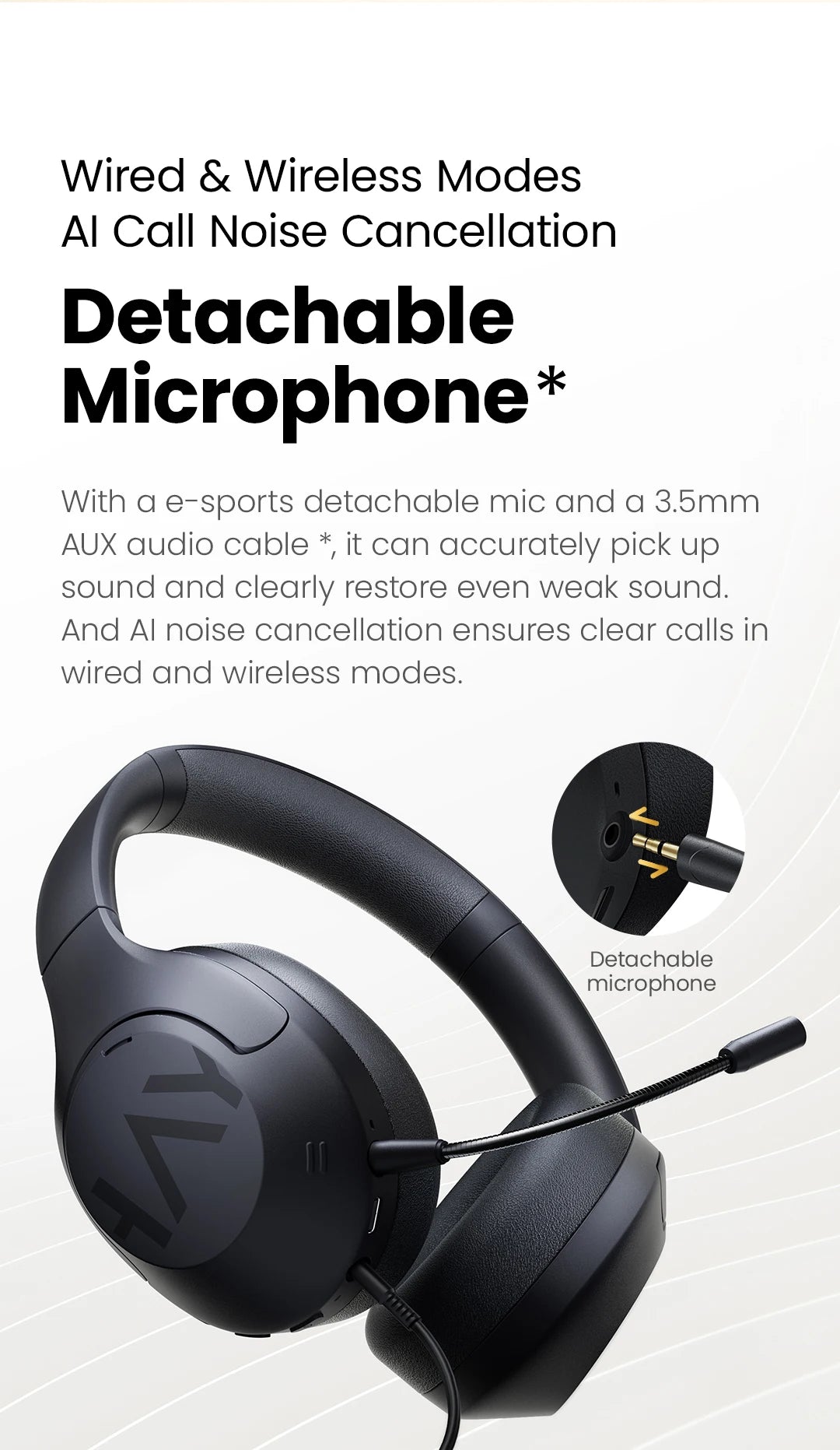 HAYLOU S30 Wireless Bluetooth 5.4 Headphones with ANC & 80H Playtime