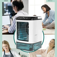 HOMEFISH Air Conditioner Portable Fan Desktop Dual Spray Ultrasonic Atomization 3-Speed Mute Air Cooler Night Light Electric Fan