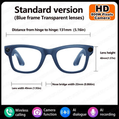 KUMI Meta V1 Smart Glasses Polarized Sunglasses Bluetooth glasses IPX4 Waterproof Open Ear Headphones AI Voice Assistant