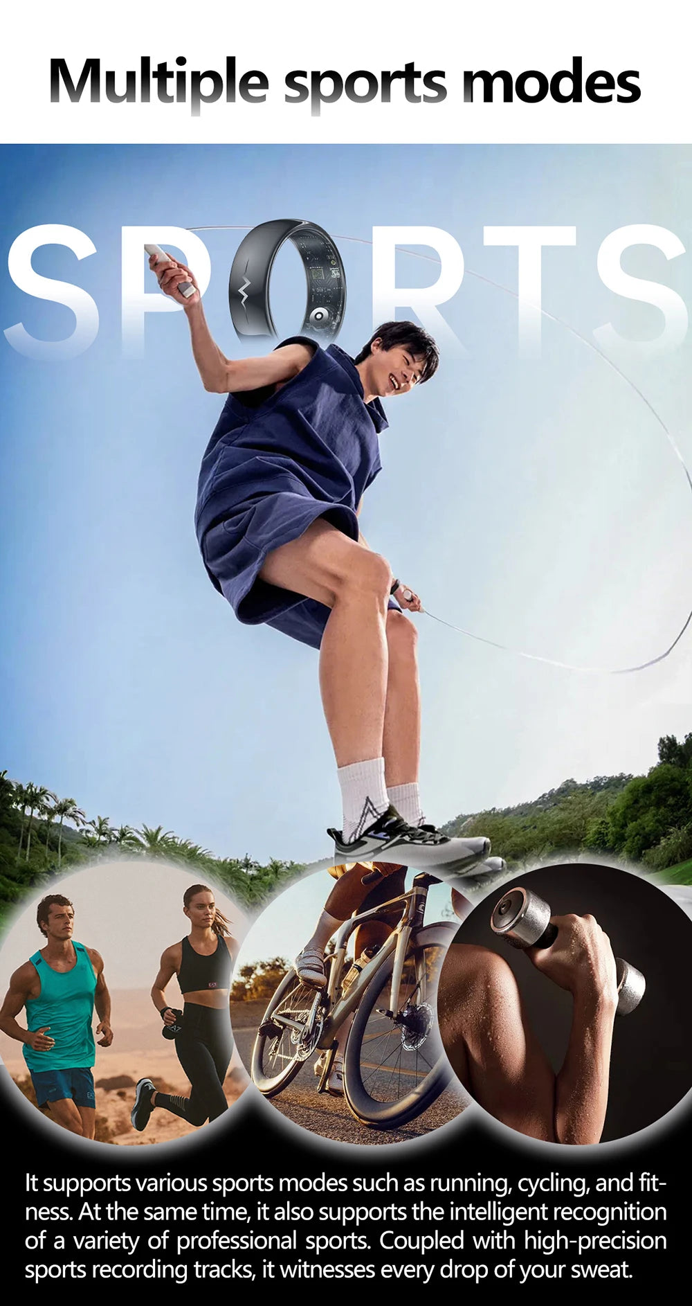 ECG Health Smart Ring – Heart, Blood Oxygen, Sleep Monitor, 5ATM Waterproof