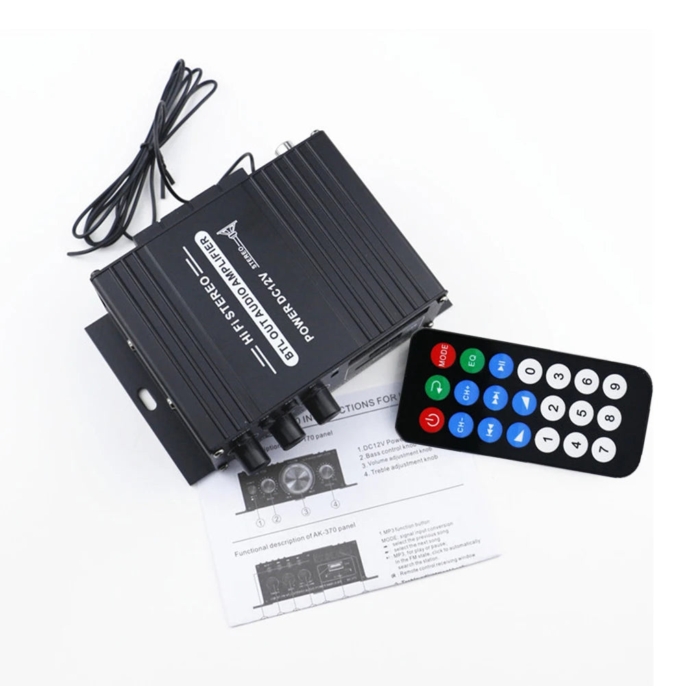 AK-370 2.0 Channel Audio Power Amplifier – 20W+20W, USB OTG Input