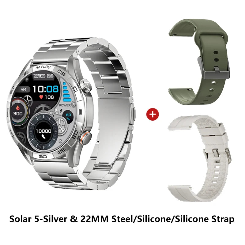 HAYLOU Solar 5 Voice Calling Smartwatch – 1.58" AMOLED, 24H Health Monitor