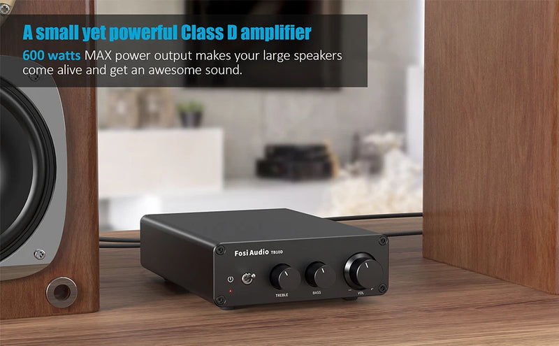 Fosi Audio 300Wx2 HiFi Class D Stereo Amplifier – TPA3255, Treble & Bass