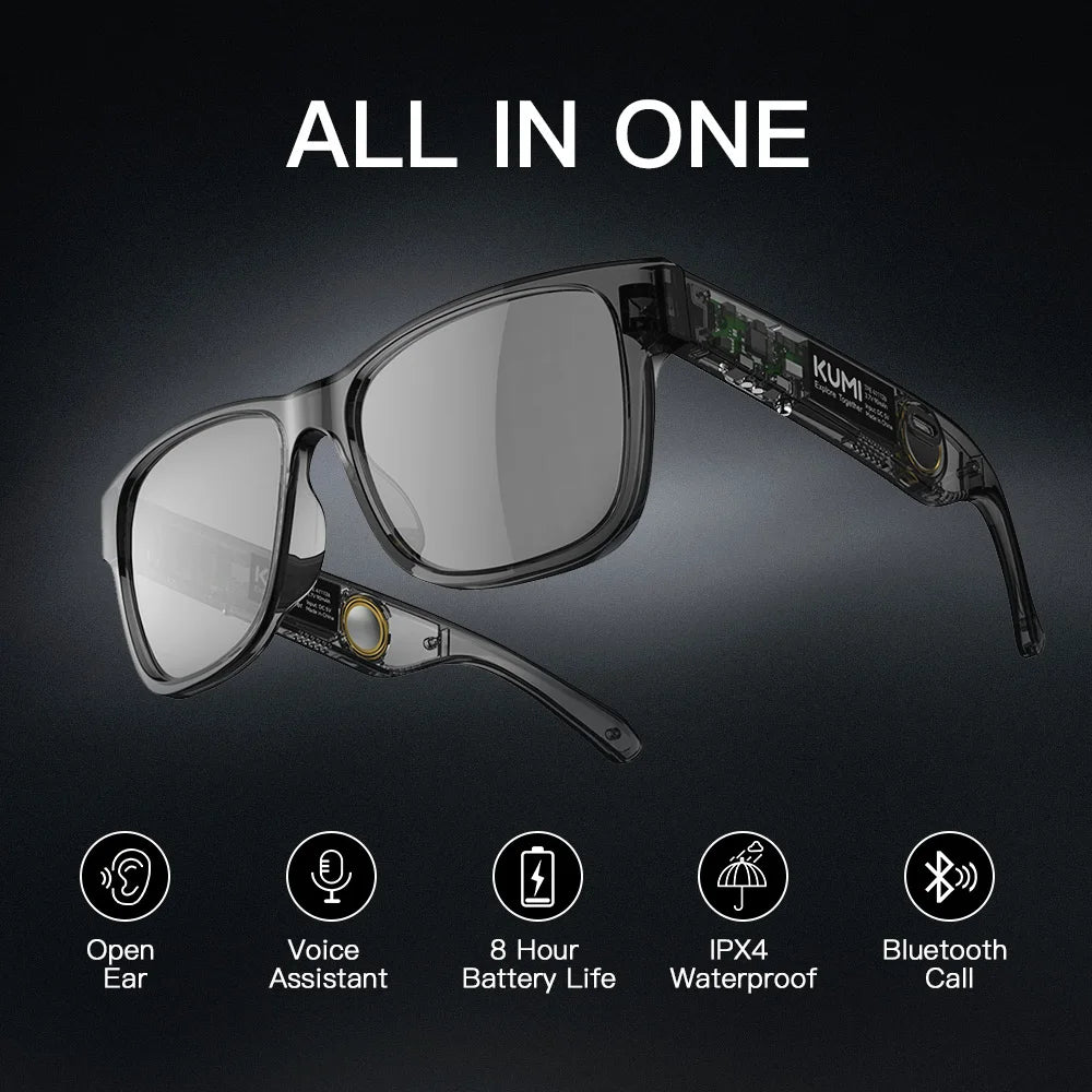 KUMI Meta V1 Smart Bluetooth Sunglasses with AI & Open-Ear Audio