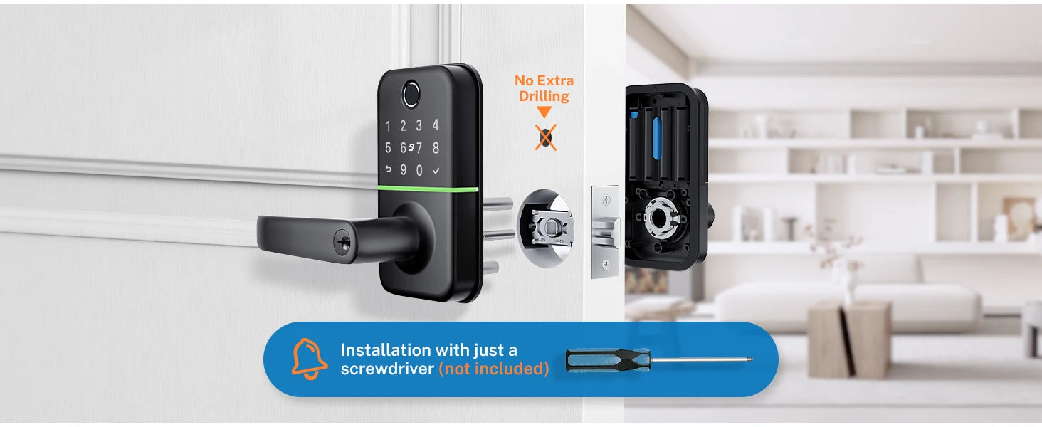 Smart Door Lock with Fingerprint Handle