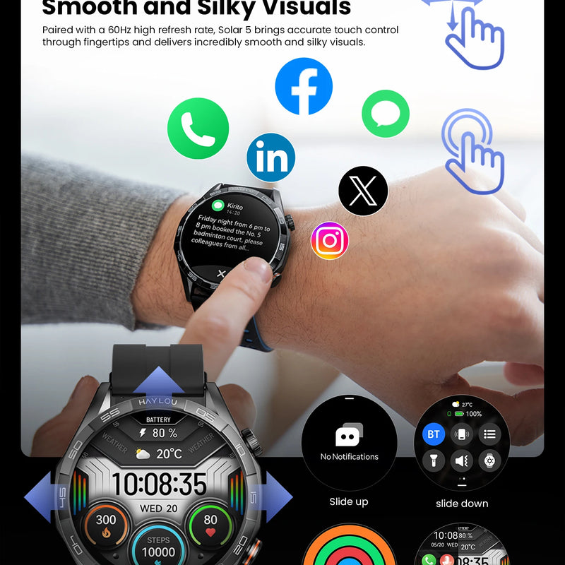 HAYLOU Solar 5 Voice Calling Smartwatch – 1.58