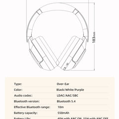 QCY H3 Pro ANC Wireless Headphones – 50dB Noise Canceling, Hi-Res Audio