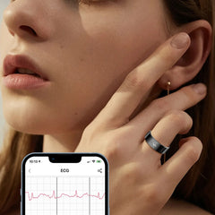 ECG Health Smart Ring – Heart, Blood Oxygen, Sleep Monitor, 5ATM Waterproof