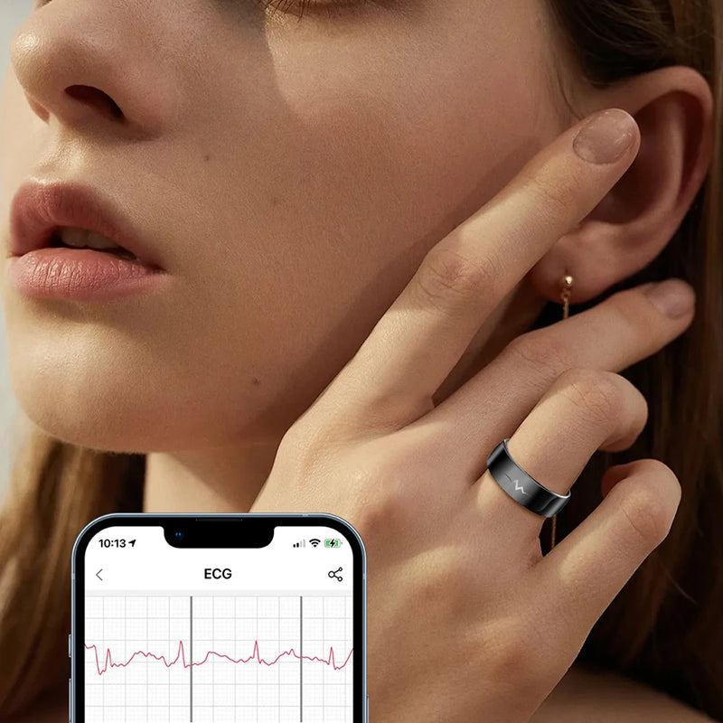 ECG Health Smart Ring – Heart, Blood Oxygen, Sleep Monitor, 5ATM Waterproof