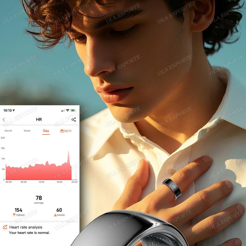 New ECG Monitor Smart Ring 2025 Heart Rate Blood Oxygen Health Monitoring Multi-sport Mode Temperature 3ATM Waterproof Smartring