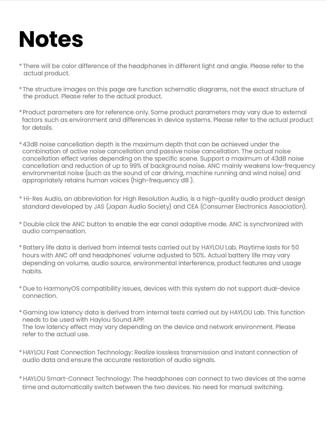 HAYLOU S30 Wireless Bluetooth 5.4 Headphones with ANC & 80H Playtime