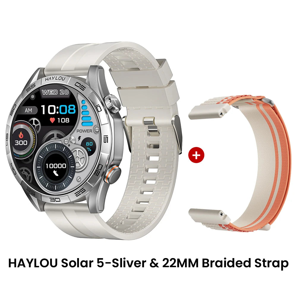 HAYLOU Solar 5 Voice Calling Smartwatch – 1.58" AMOLED, 24H Health Monitor