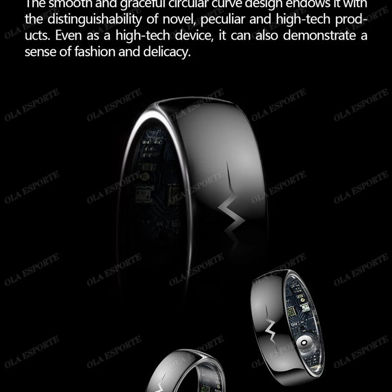 New ECG Monitor Smart Ring 2025 Heart Rate Blood Oxygen Health Monitoring Multi-sport Mode Temperature 3ATM Waterproof Smartring