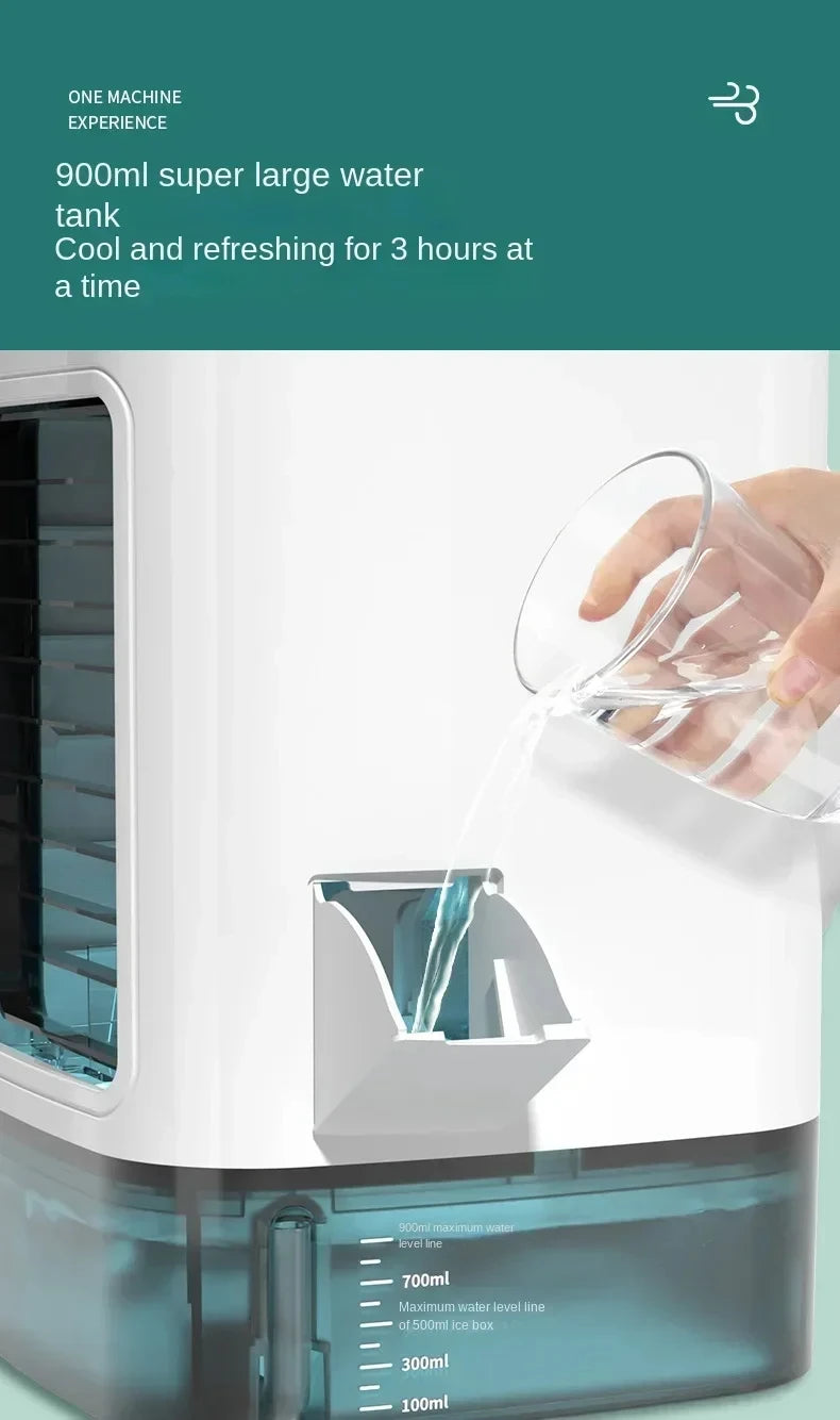 Portable Desktop Air Cooler Fan with Dual Spray & Night Light – 3-Speed Quiet Mist Fan for Home