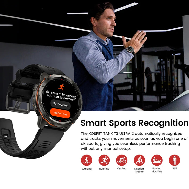 KOSPET TANK T3 Ultra GPS Smartwatch – Compass, Altimeter, Waterproof