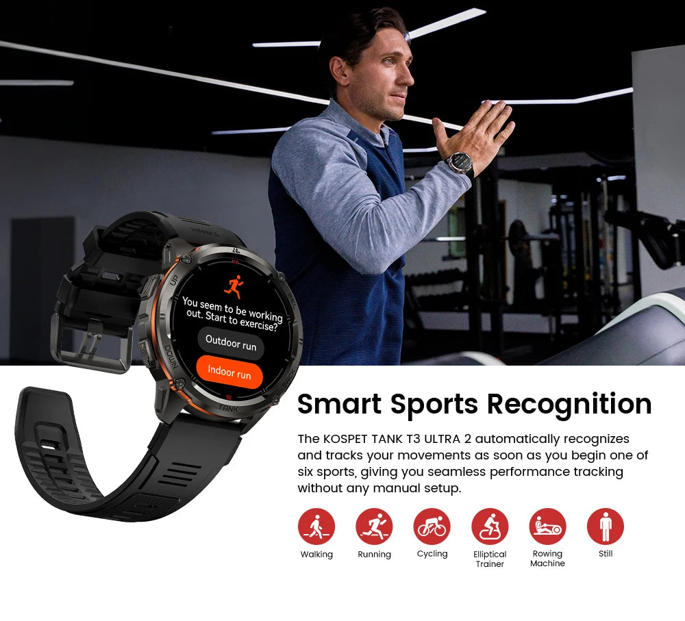 KOSPET TANK T3 Ultra GPS Smartwatch – Compass, Altimeter, Waterproof