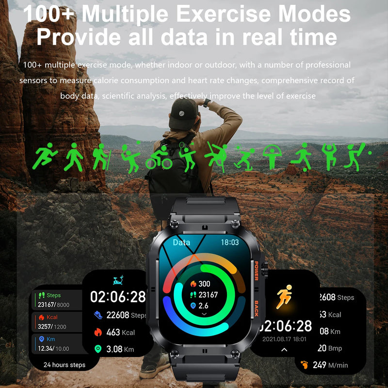 LIGE Outdoor Sports Fitness Smartwatch for Men