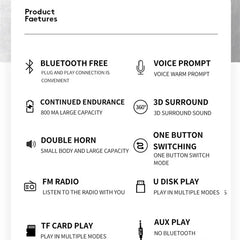 200W Portable Bluetooth Speaker IPX7 Waterproof Outdoor HIFI Pillar Speaker Subwoofer Stereo Speaker FM Radio TF Boom Box