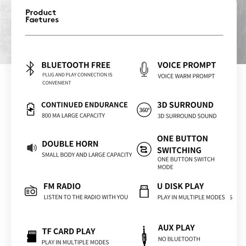 200W Portable Bluetooth Speaker IPX7 Waterproof Outdoor HIFI Pillar Speaker Subwoofer Stereo Speaker FM Radio TF Boom Box