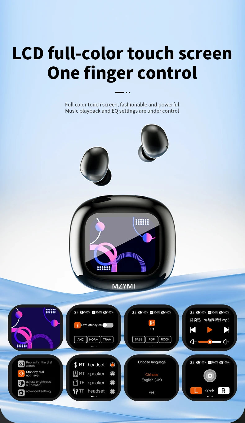 MZYMI S11 ANC True Wireless Earbuds – Bluetooth 5.4, HiFi Sound