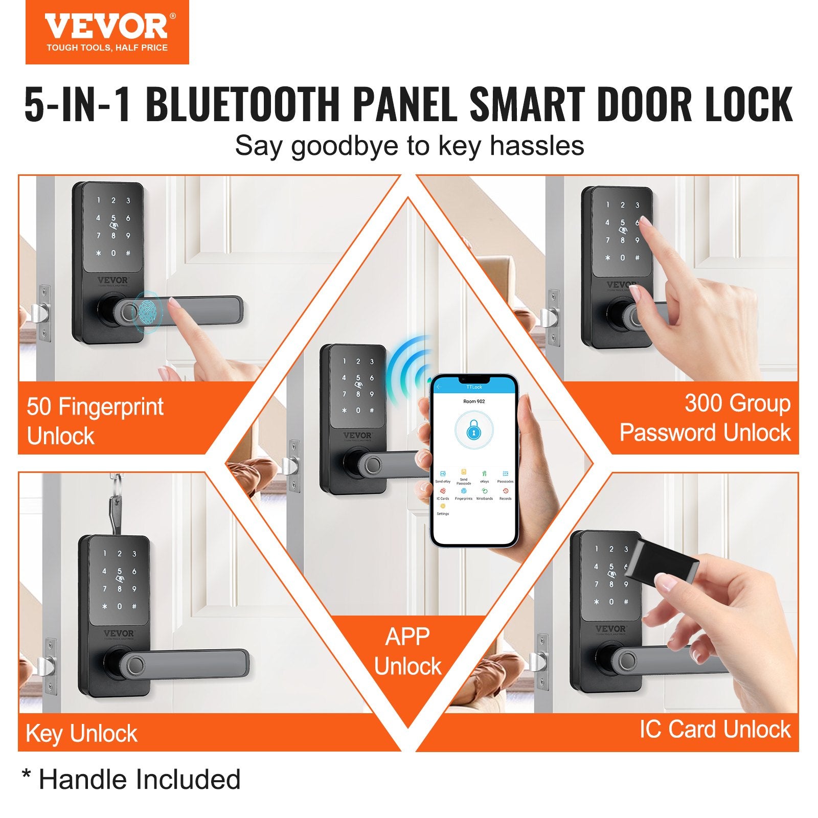 biometric fingerprint smart door lock for front door