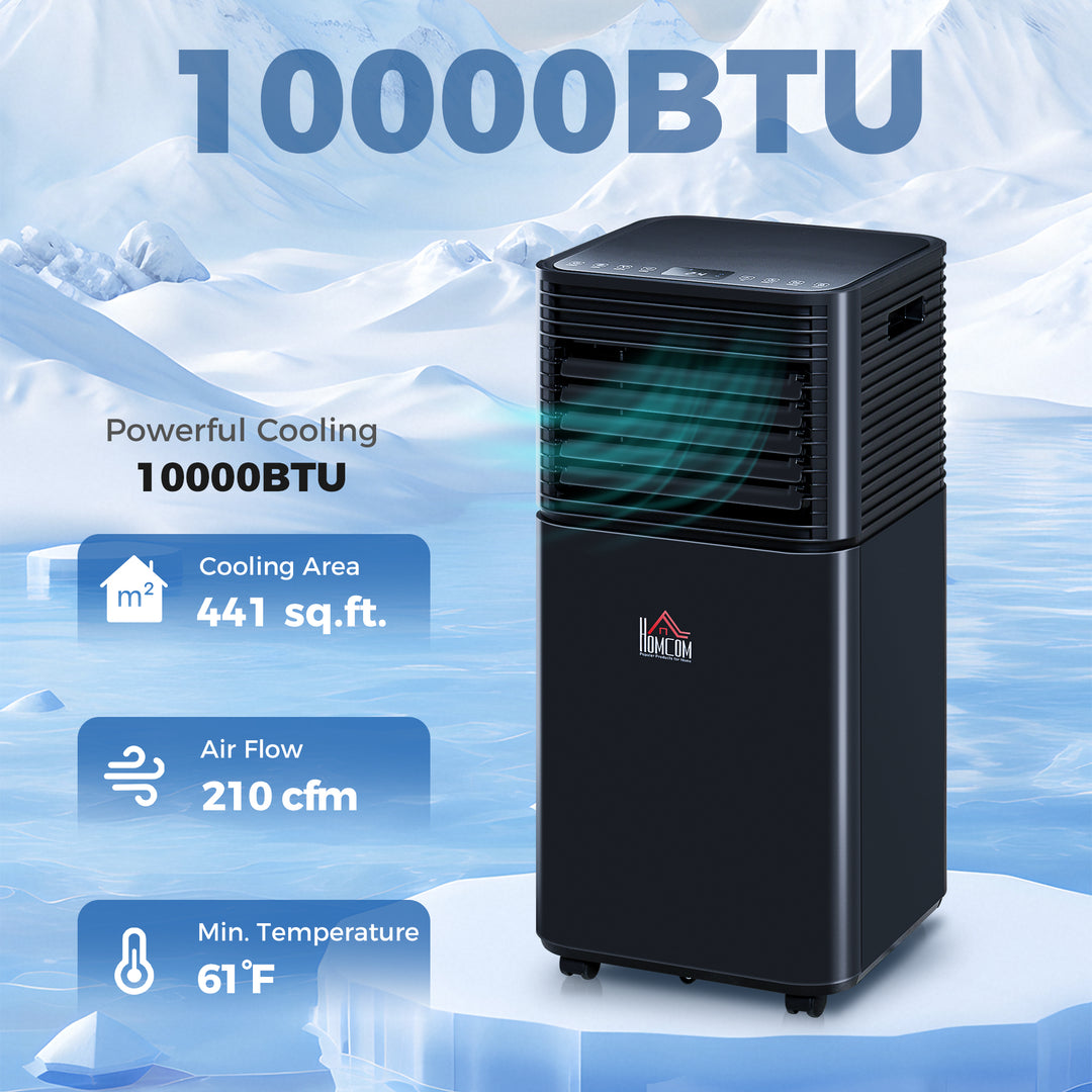 portable 10000 AC BTU air conditioner with dehumidifier black