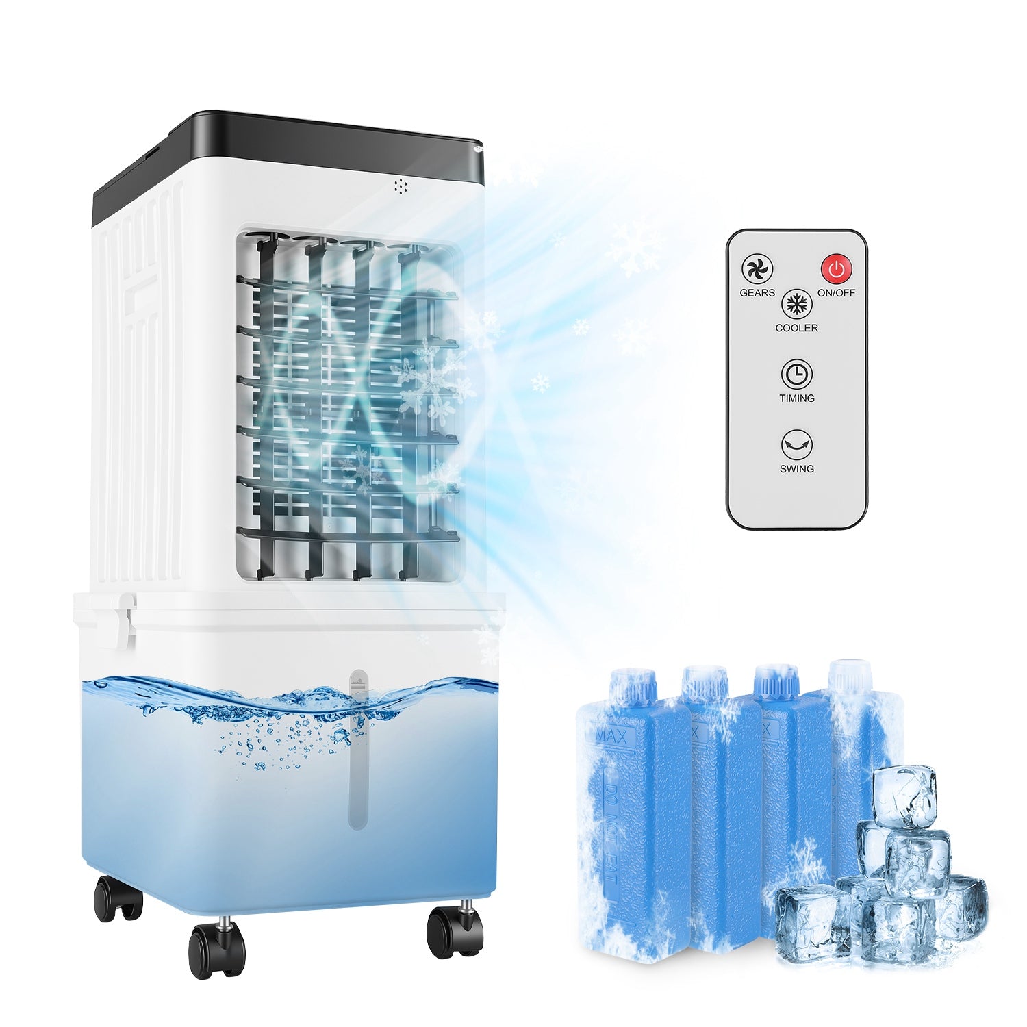 12L portable air cooler with water tank and <span class=