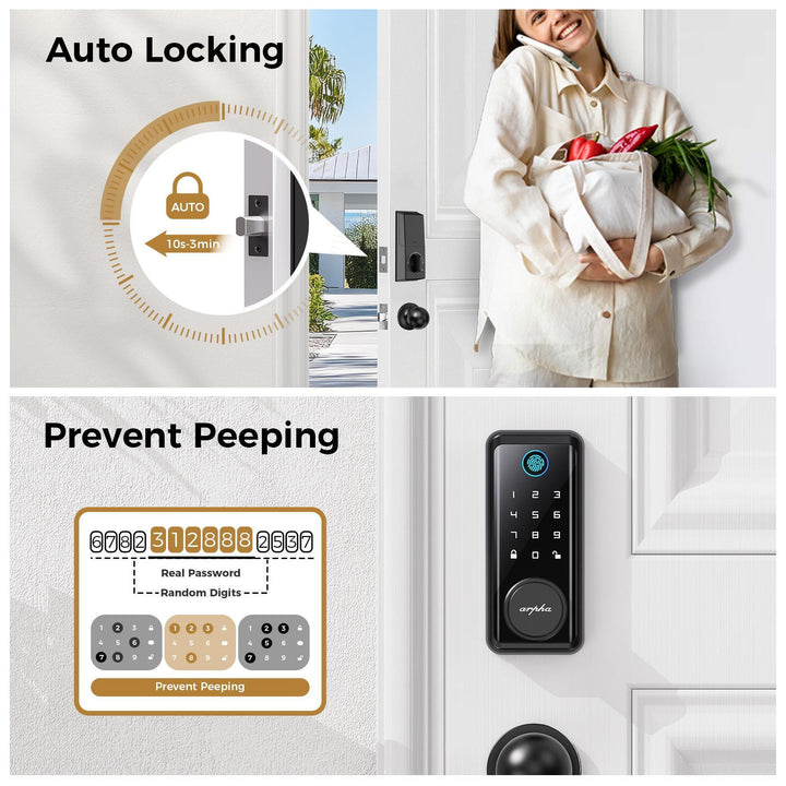App controlled keyless door lock with keypad
