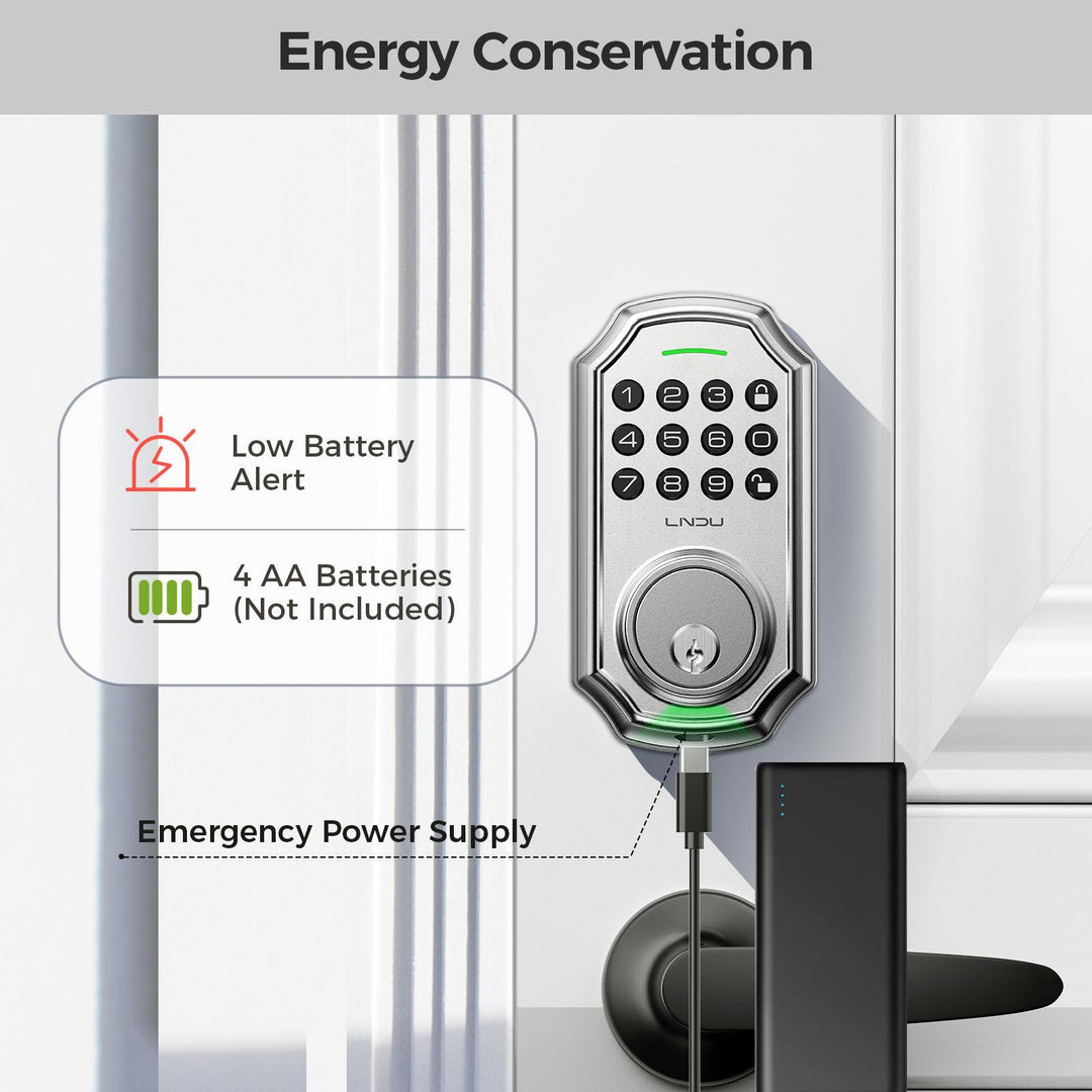 Smart keypad door lock with automatic locking