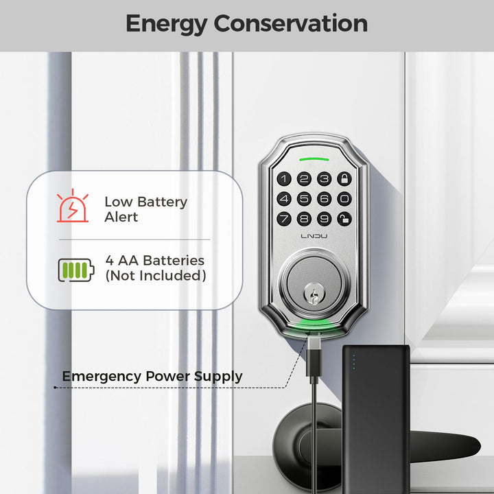 Smart keypad door lock with automatic locking