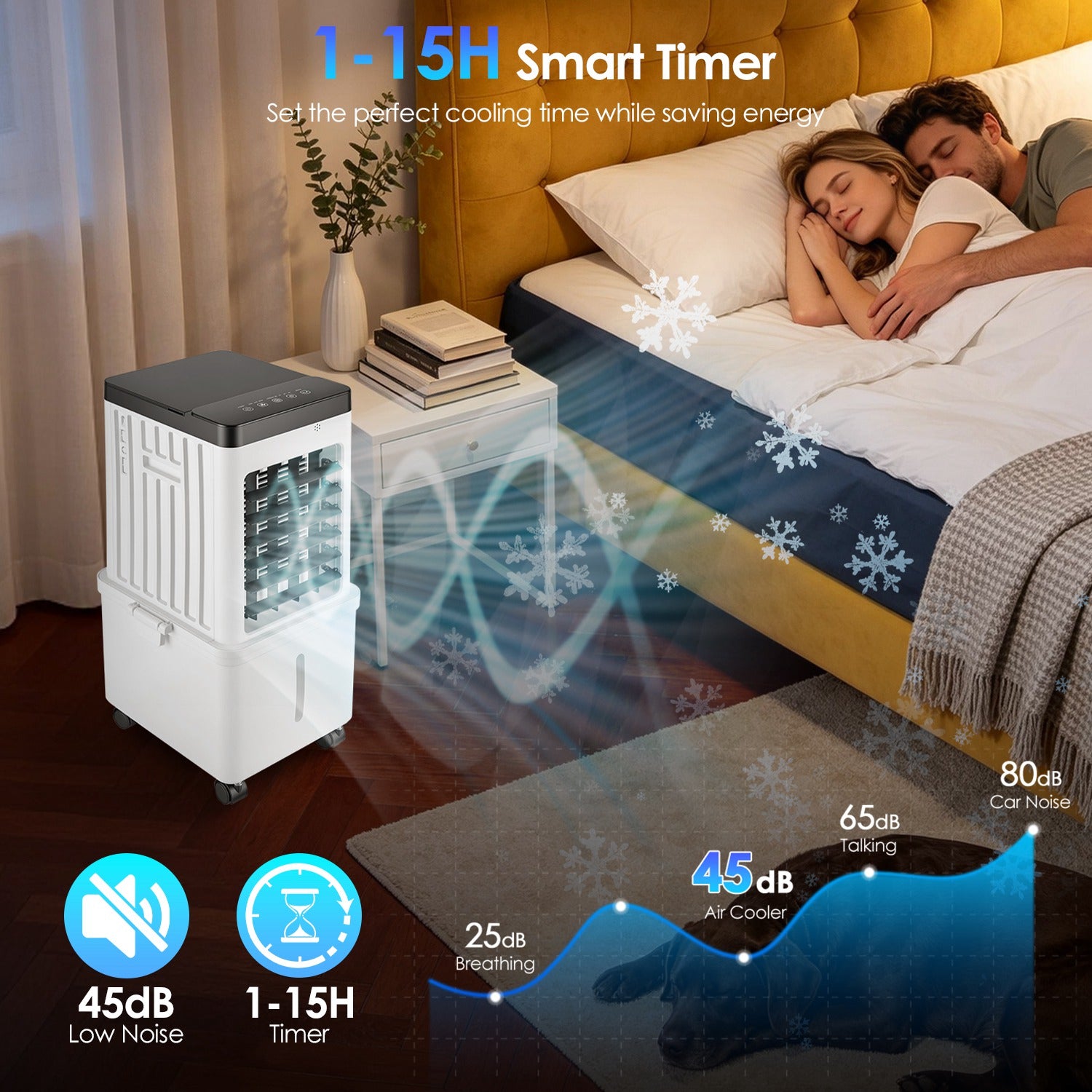 12L air cooler with ice packs 3 speed fan and timer